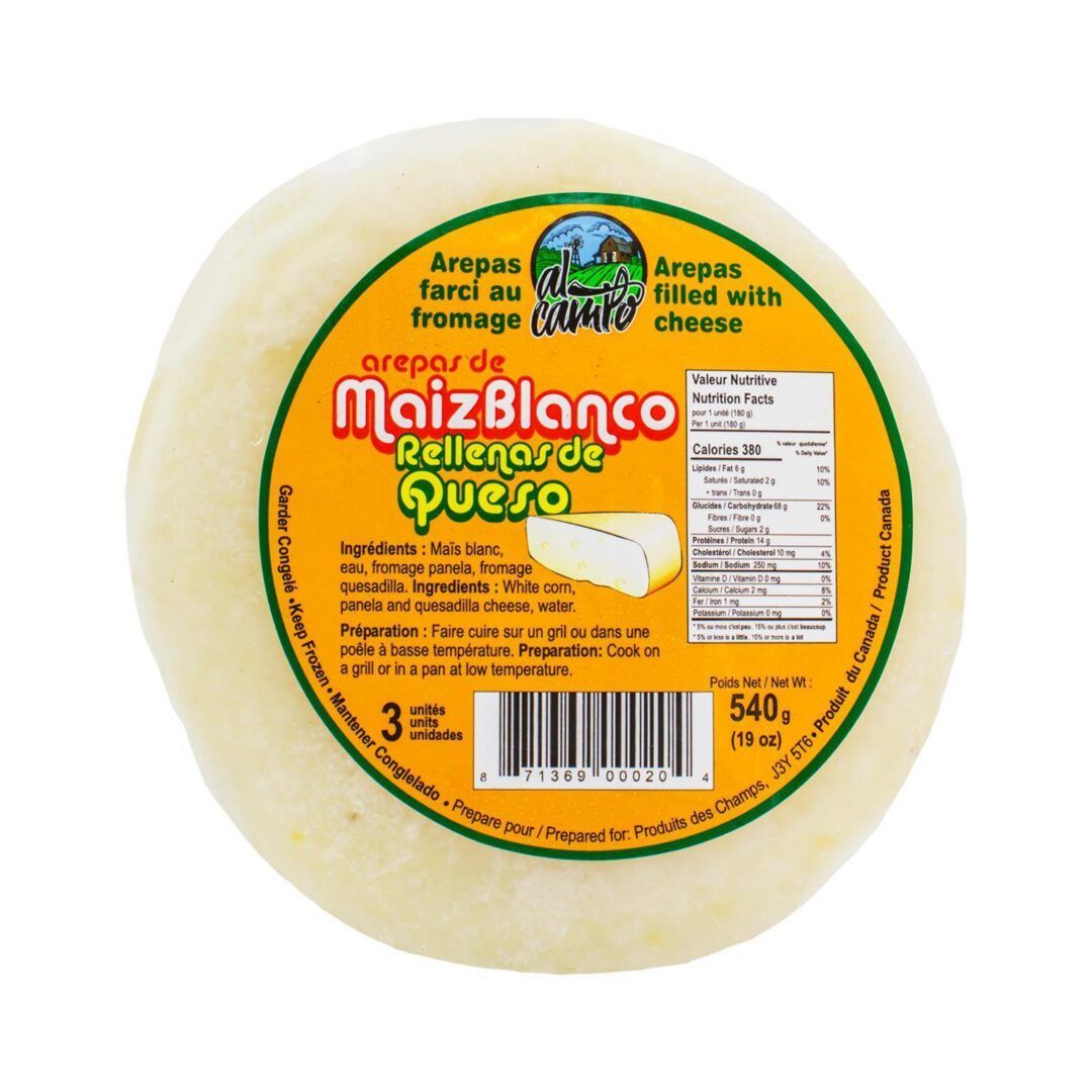 Al Campo Frozen Arepa Rellena de Queso
