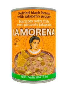 La Morena Refried Black Beans w/Jalapeno Pepper