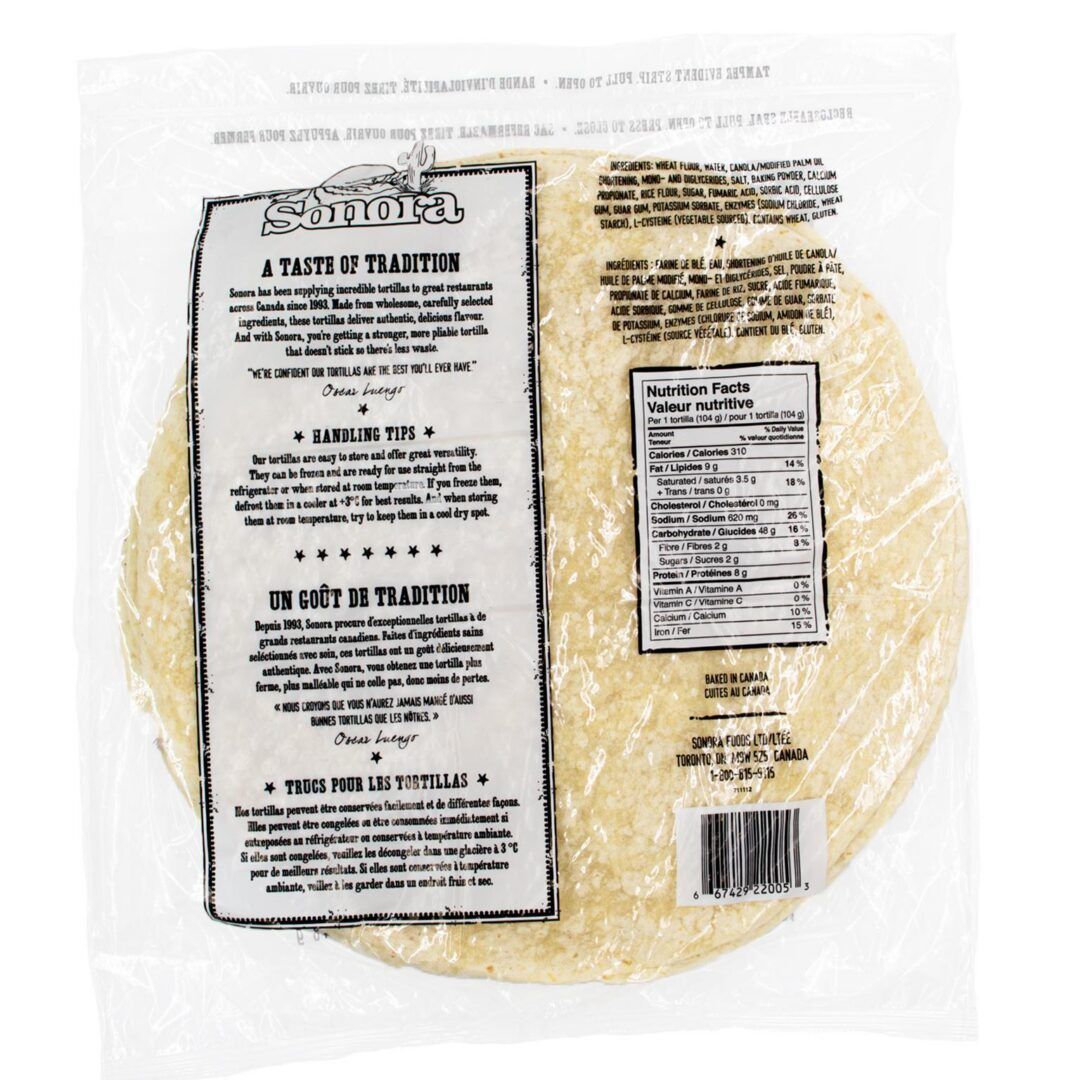 Sonora 12'' Flour Tortillas