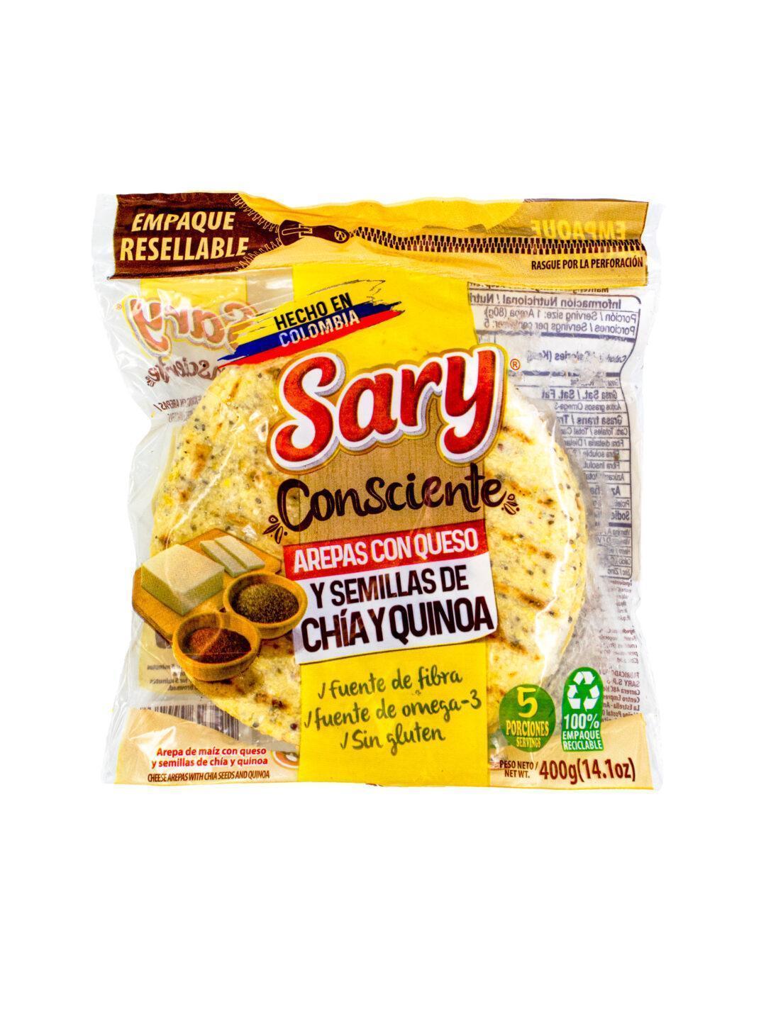 Sary Frozen Arepa con Queso Semillas Chia y Quinoa