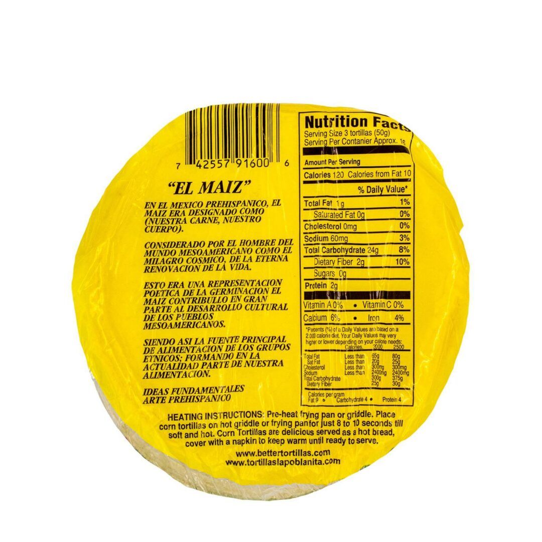 La Poblanita Taquera Corn Tortilla