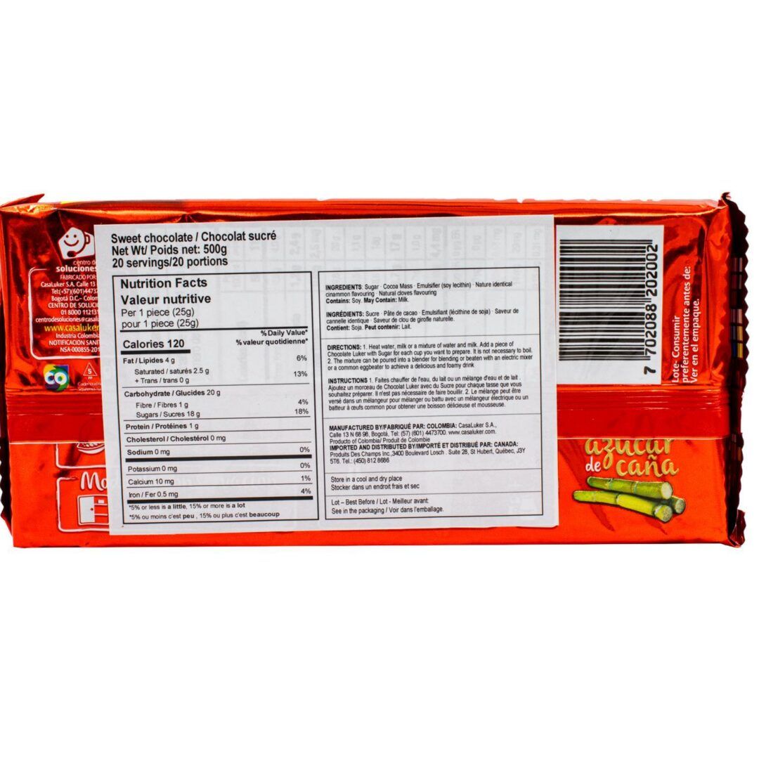 Luker Azucar de Caña C&C Chocolate