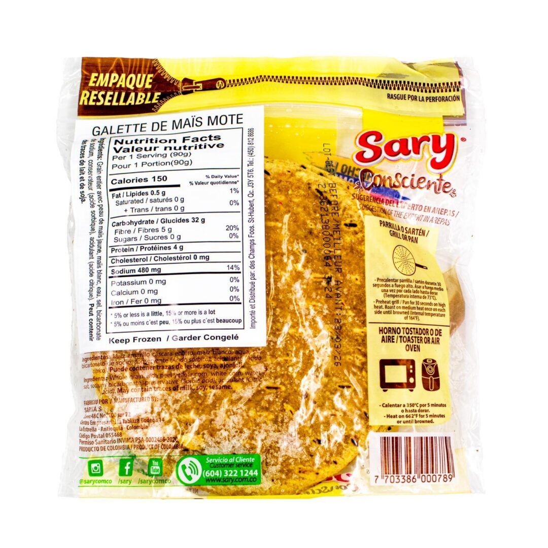 Sary Frozen Arepa de Maiz Mote