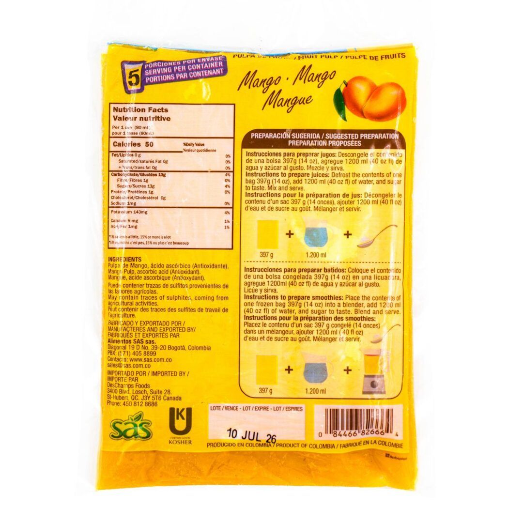 SAS Frozen Mango Pulp