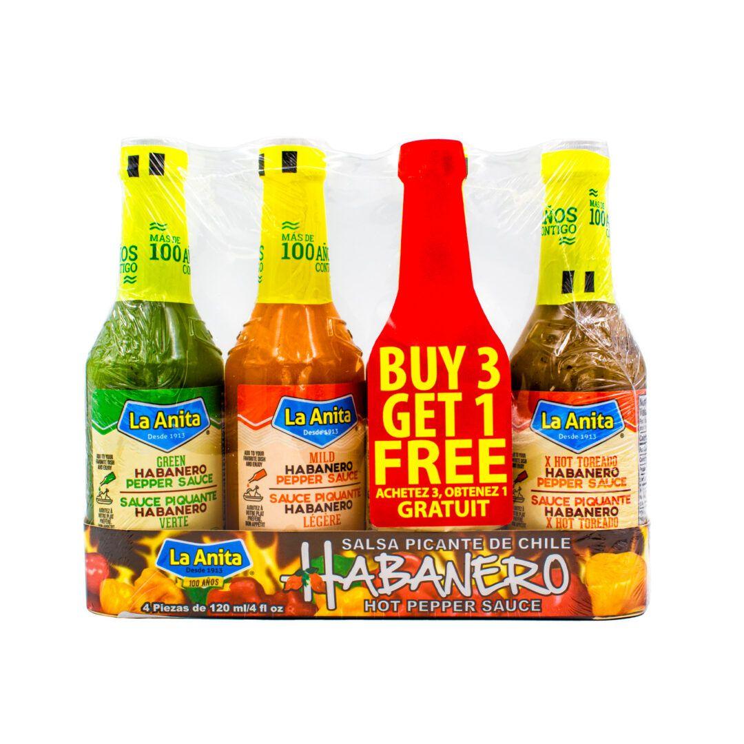 La Anita 4 Pack Habanero Hot Pepper Sauce
