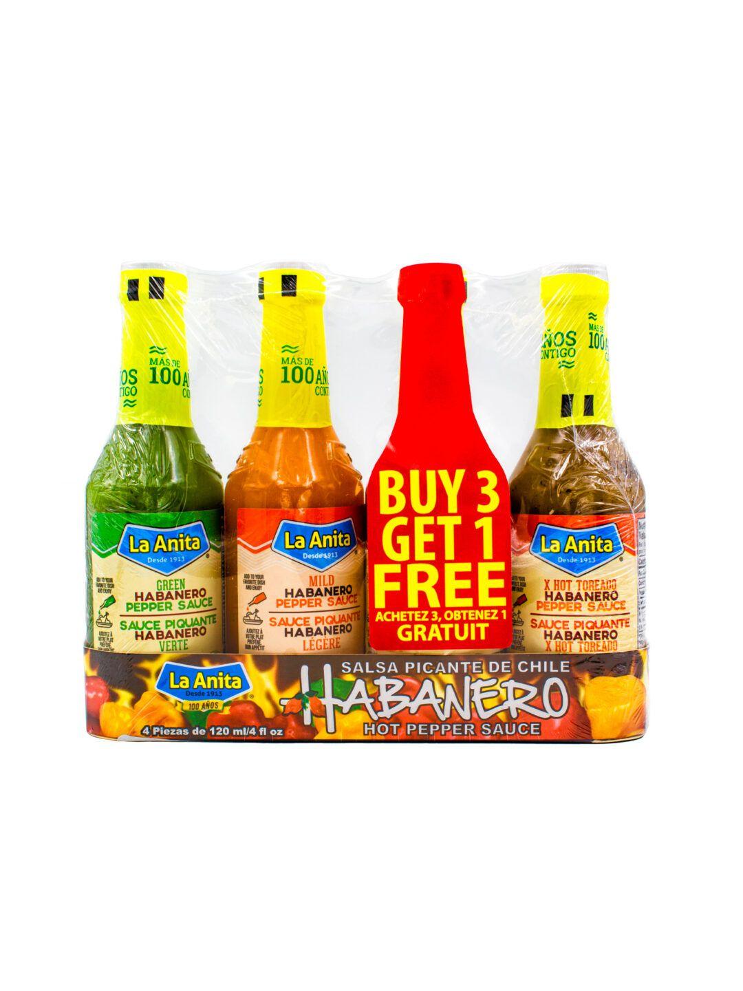 La Anita 4 Pack Habanero Hot Pepper Sauce