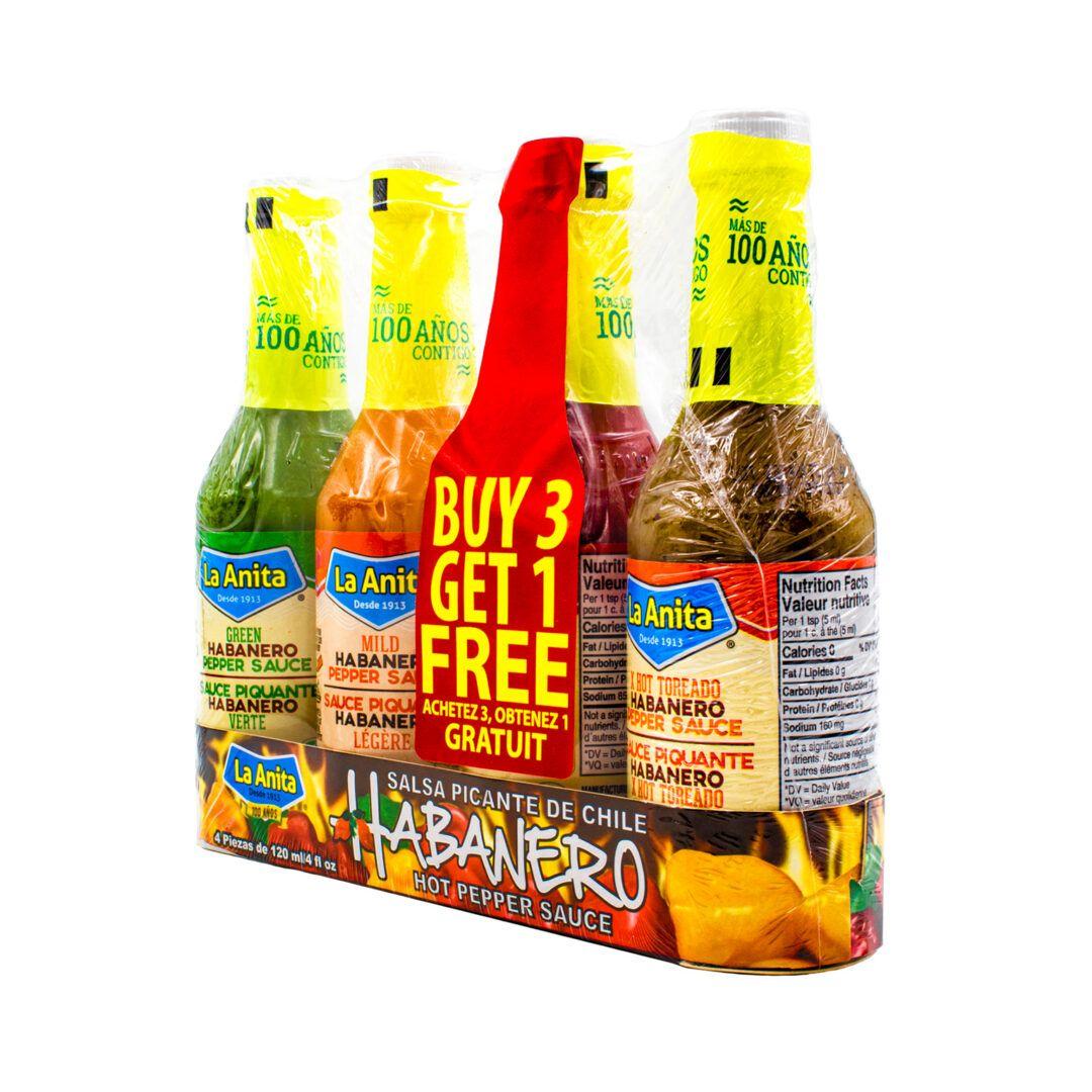 La Anita 4 Pack Habanero Hot Pepper Sauce