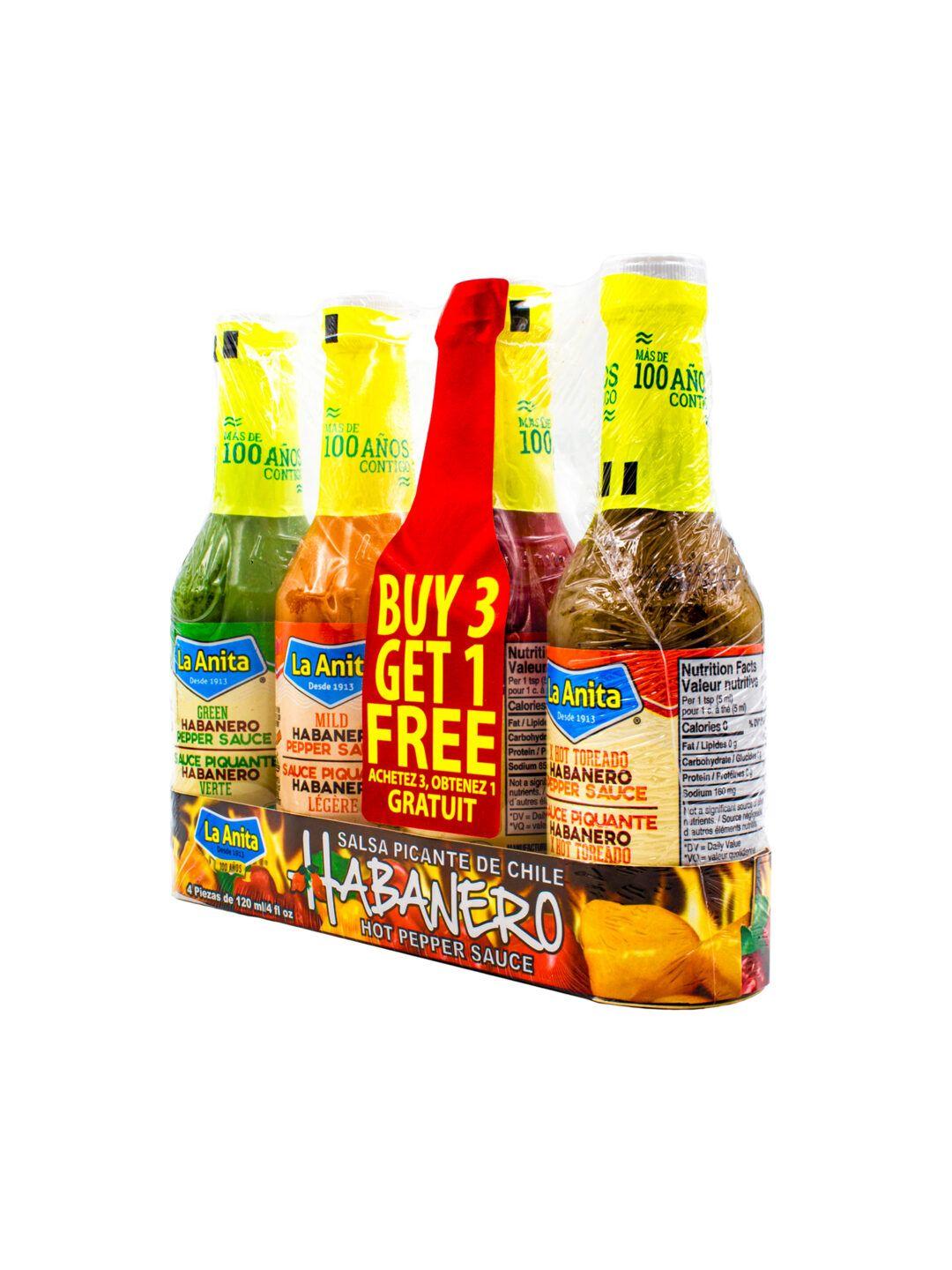 La Anita 4 Pack Habanero Hot Pepper Sauce