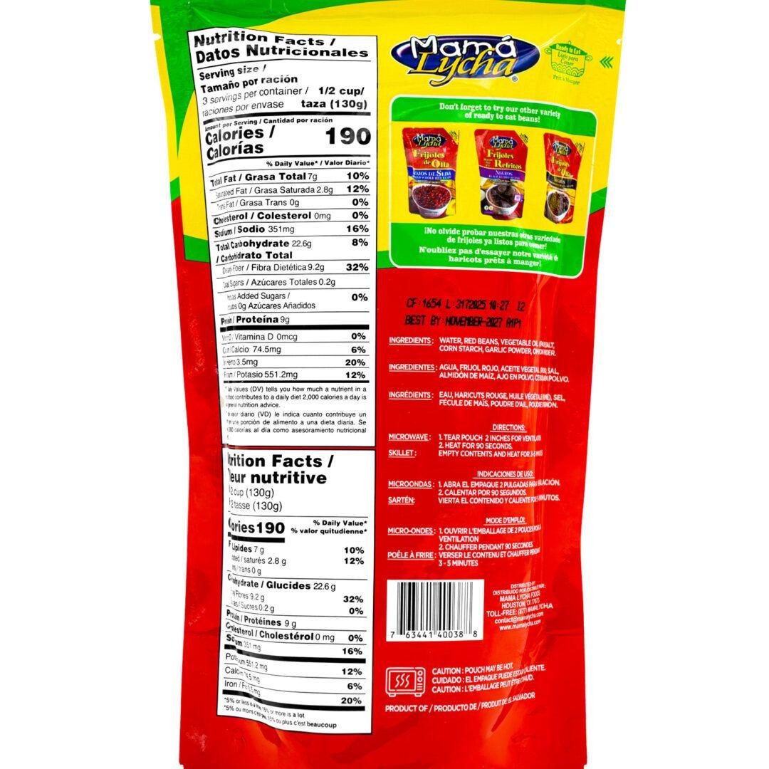 Mama Lycha Frijol Rojo de Seda Refrito Doypack