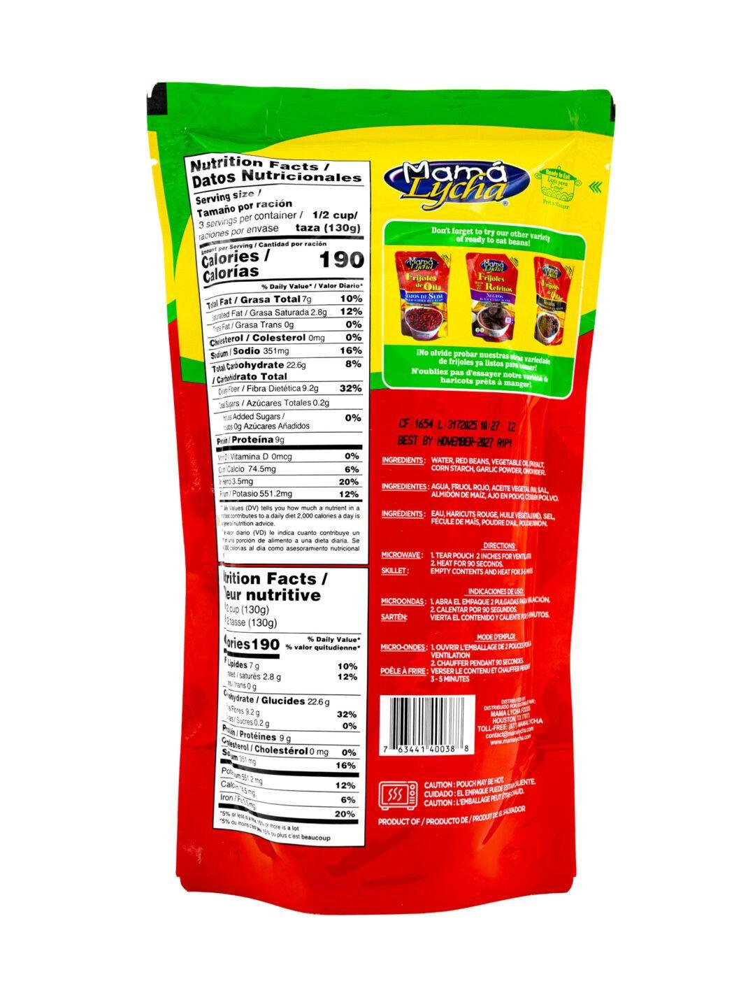 Mama Lycha Frijol Rojo de Seda Refrito Doypack