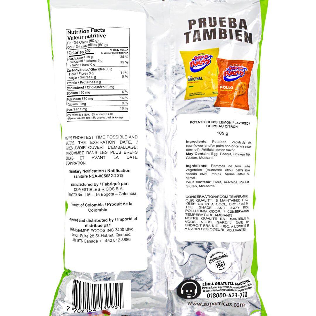 SuperRicas Lemon Potato Chips Aciditas