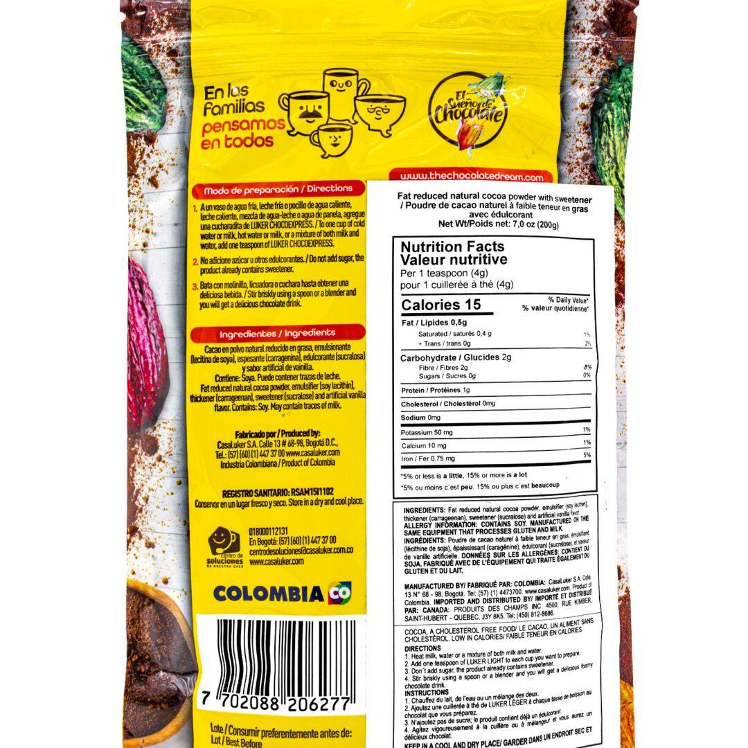 Luker Chocoexpress Splenda Chocolate